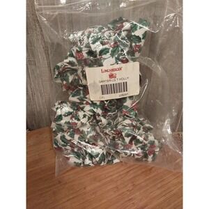 Large Longaberger Garter Basket Accessories Christmas Holly Berry with Bow